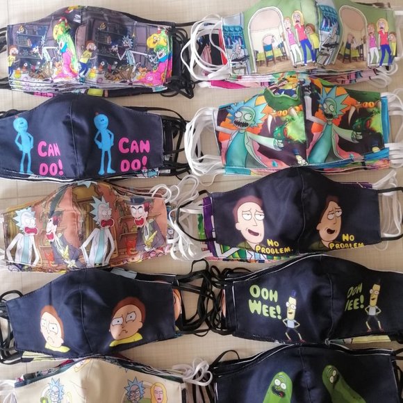 3x HANDMADE RICK and MORTY TV adult swim FACE mask - Picture 5 of 13